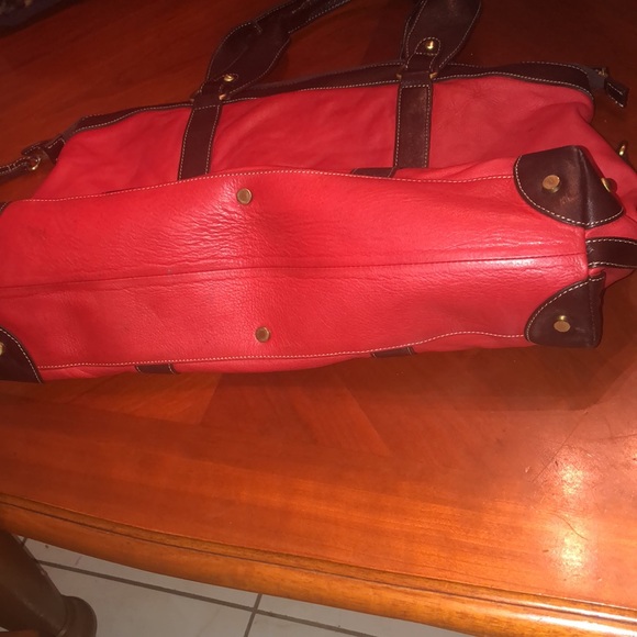 Prwnd Barr+Barr leather red and brown weekender bag - Picture 6 of 13